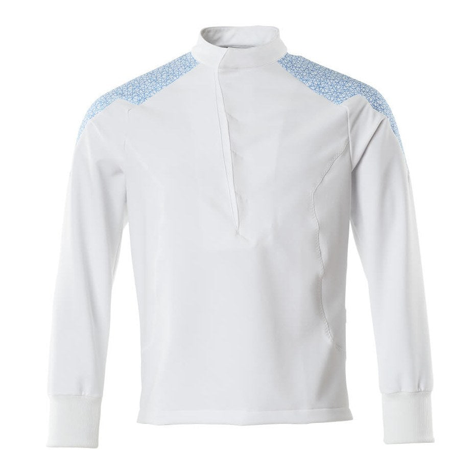 Mascot Food & Care Ultimate Stretch Smock #colour_white-azure-blue