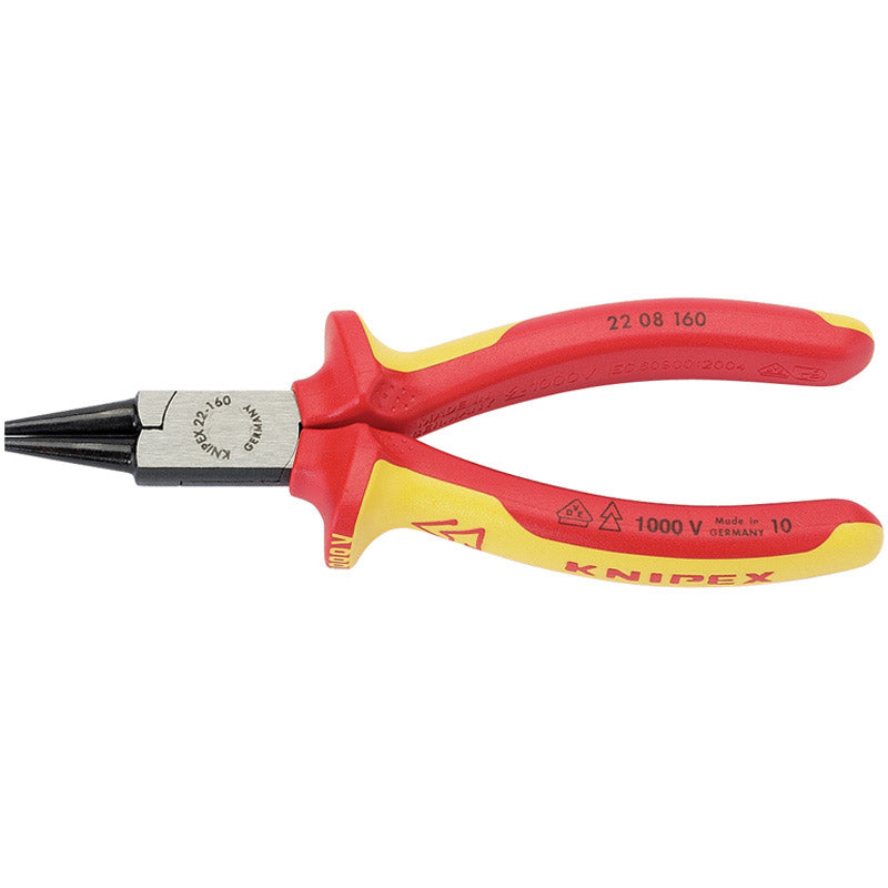 Draper VDE Fully Insulated Round Nose Pliers (160mm)