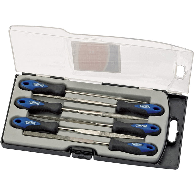 Draper 150mm Soft Grip Diamond Needle File Set (6 Piece)