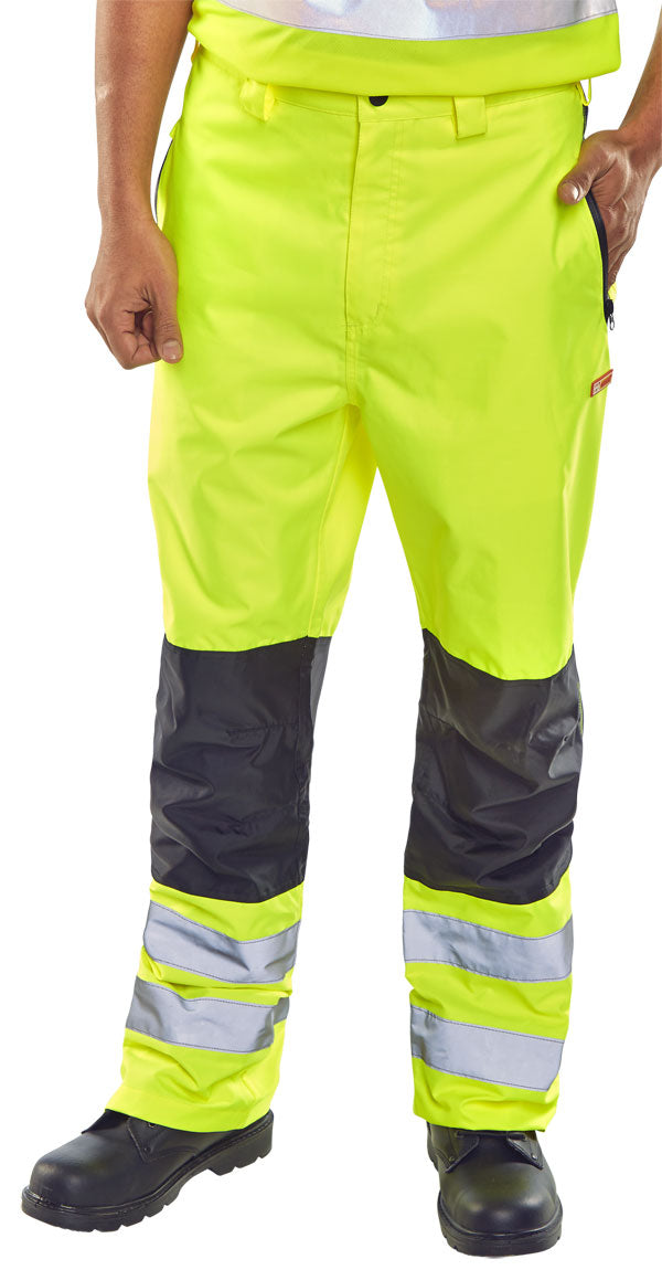 Beeswift Contrast Hi Viz Trousers Saturn Yellow